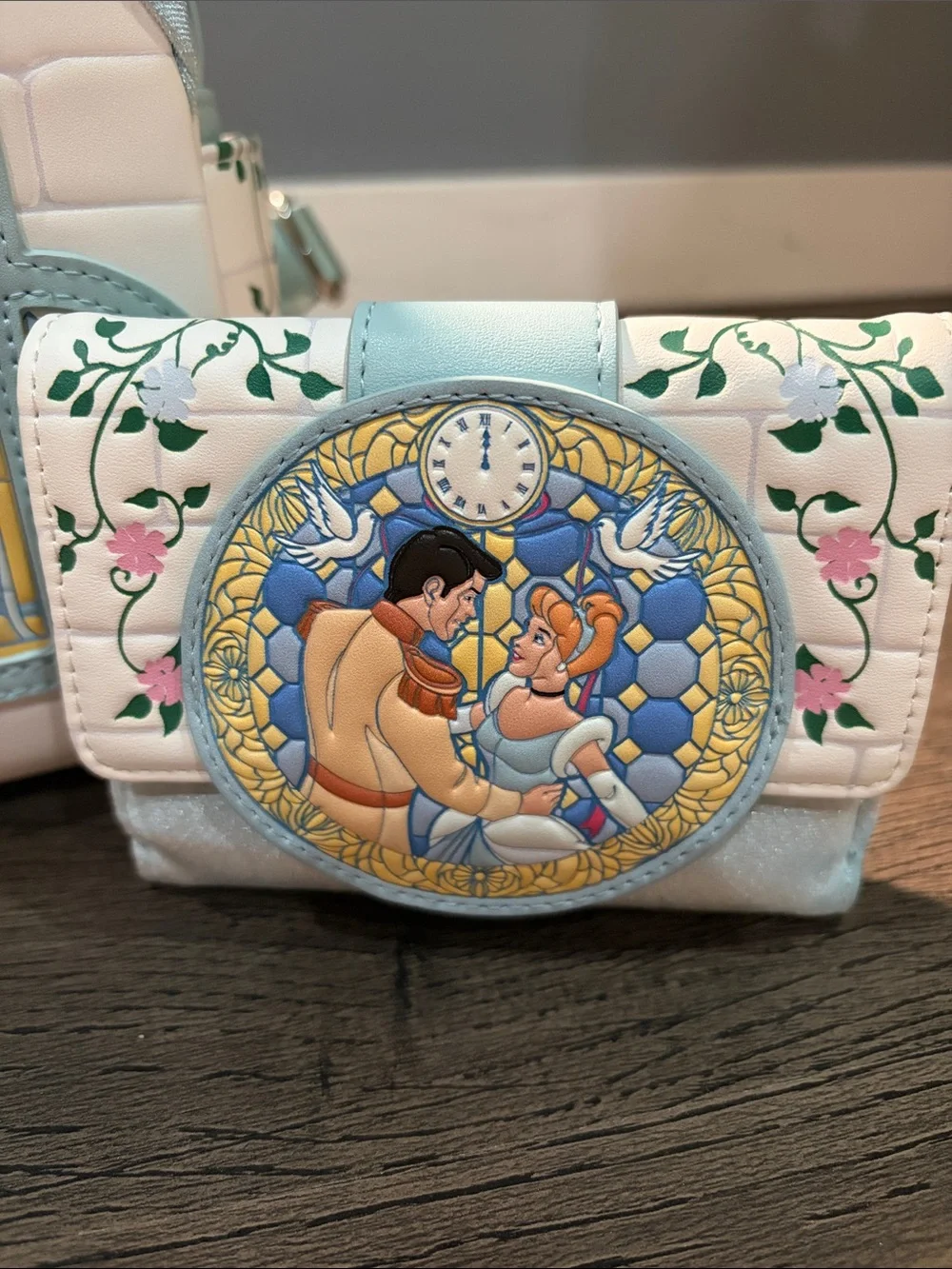 Loungefly Cinderella Light Blue Stained Glass Mini Backpack & Wallet Set